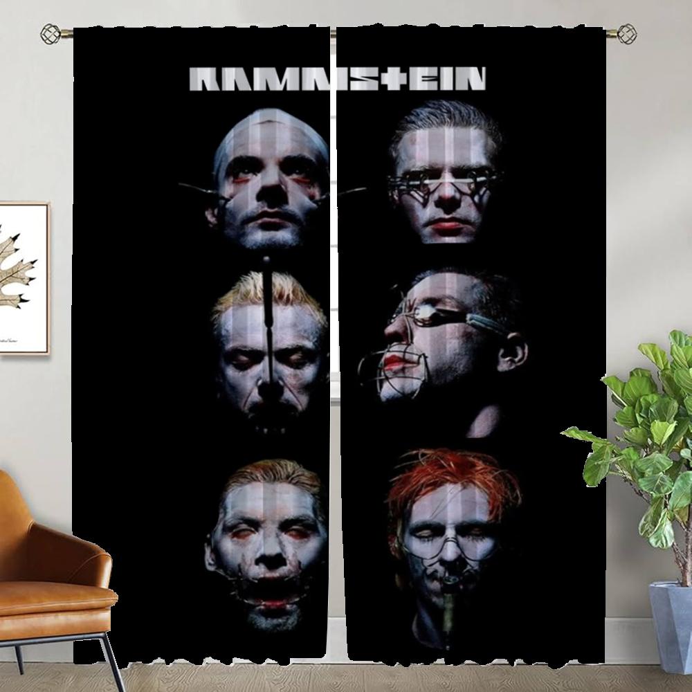 Modern Living Room Curtains for Camera Rock-rammsteines Shades Blackout Curtain Tulle for Bedroom Partition Halloween Decoration