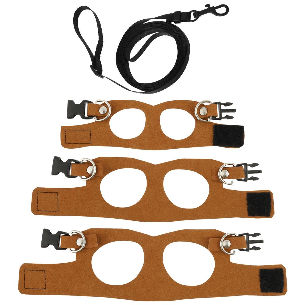 3 Pack Bearded Dragon Harness and Leash Set  Adjustable Soft Leather Lizard Harness 3 Sizes for Bearded Dragon Lizard