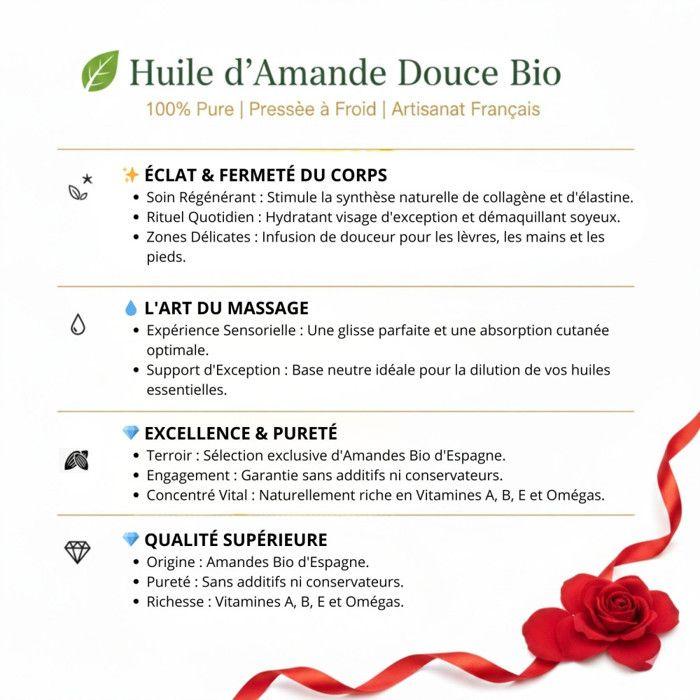 Coffret Saint Valentin Luxe - Huile Massage Bio & Ourson Artisanal - Couleur:Blanc taille:23 x 17 x 7,2 cm - Blanc Taille : 23