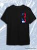 T-shirt TeeSensation Nera Girocollo Manica Corta con Stampa Logo NBA Basketball League Media sul Petto Destro