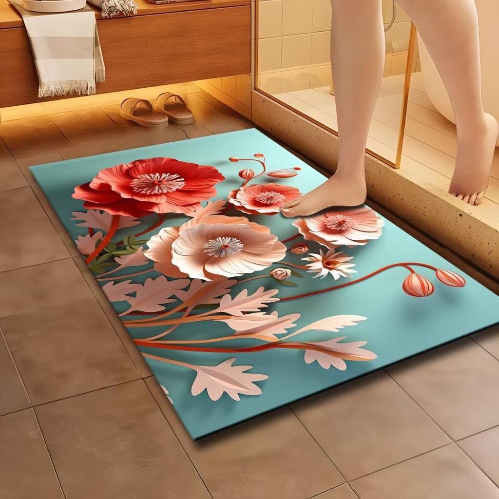 Printed household floor mats, bathroom absorbent floor mats, bedroom living room door mats, home decoration carpets