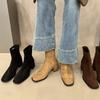 Coarse Heel Khaki Small Short Boots Women's Shoes Autumn and Winter Korean Foreign Style Ankle Boots Martin Boots