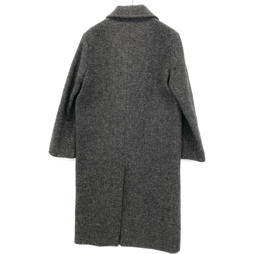 Max MaraWEEKEND 24250160426 Gray 100% Wool Herringbone Semi-Double Long Coat Coat 38 grayUsed