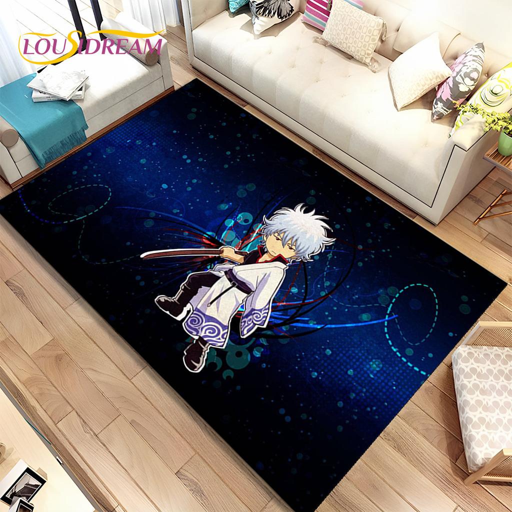 3D Gintoki Kagura Gintama Anime Area Rug,Carpet Rug for Living Room Bedroom Sofa Doormat Decoration, Kid Play Non-slip Floor Mat