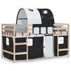 VidaXL Lit Mezzanine Enfants et Tunnel, Lit Surélevé pour Enfants avec Échelle, Meuble de Rangement Chambre, Moderne, Blanc 3206982