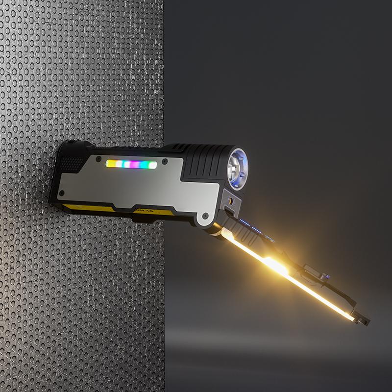 Outdoor Essential: M20 Strong light Ultimate Flashlight,3-Light Source Flashlight with Magnetic Base,Articulating Side Light,Type-C Fast Charge