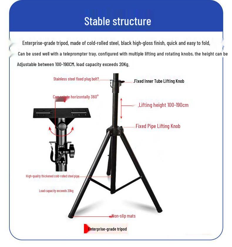 22-inch Studio Teleprompter for Video Shooting with Mobile Screen Mirroring Cable