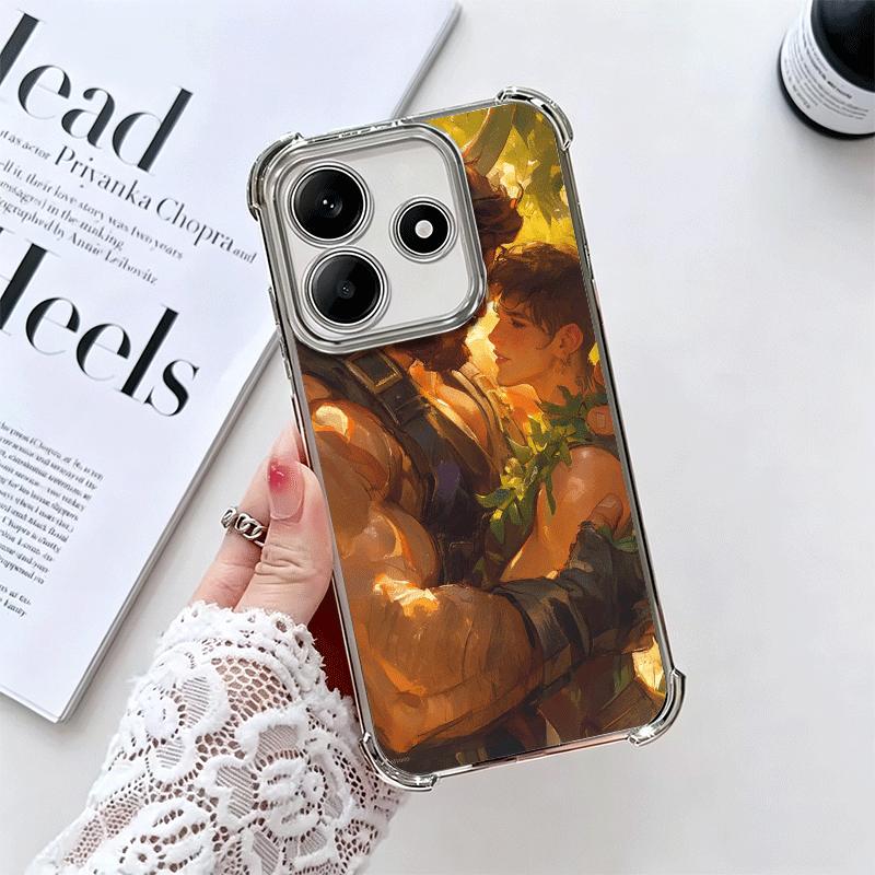 Muscle Man Gay Fitness Soft Phone Case For Xiaomi Redmi Note 14 15 Pro Plus 13 12 11S 11T 5G 10 9S 9 Plating Anti-Fall Fundas