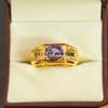 Alexandrite Oval Cut With 925 Sterling Silver Gold Plated Ring For Men's #A610 JL375656814863