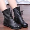 Genuine Leather Women Boots with Fur Soft Cowhide Women's Winter Shoes Ankle Boots
