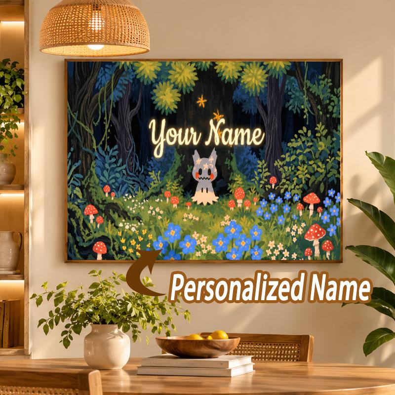 Mimikyu Custom Name Diamond Painting Personalized 5D Full Drill DIY Diamond Art Home Decor