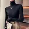 Autumn Winter New Fashion Long Sleeve Half High Collar Bottoming Shirt Solid Women's All-match Knitting Chic Tops