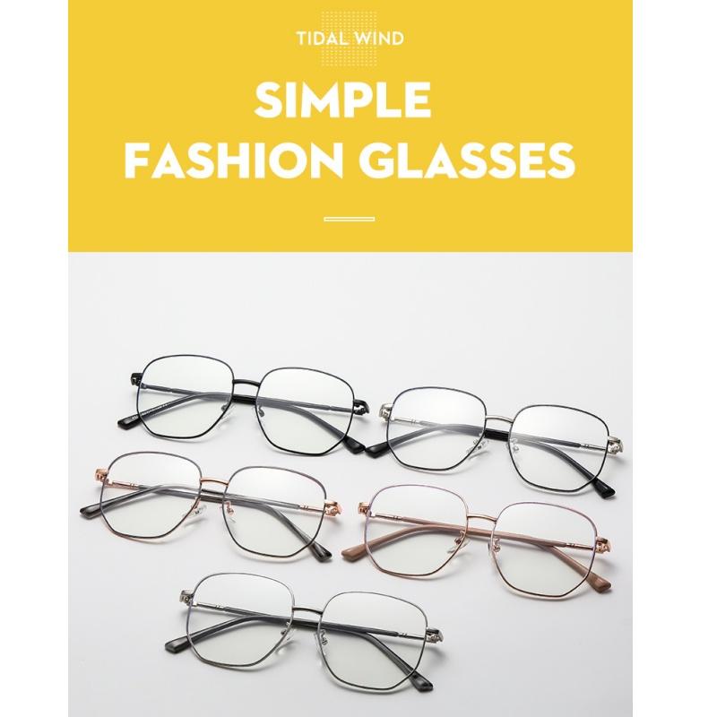 Women's Glasses Men's Fashion Large Frame Metal Glasses