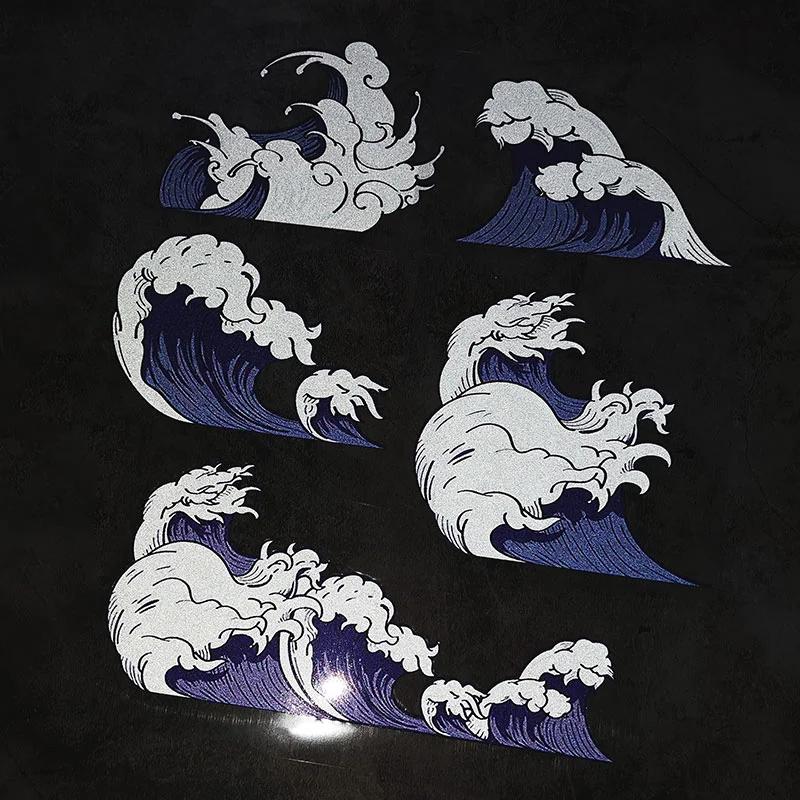 1 Adet JDM Deniz Dalgası Çıkartmaları Araba Çıkartmaları Otomobil Cam Tampon Bagaj Su Geçirmez Vinil Çıkartmalar Motosiklet Yakıt Deposu Dekorasyonu