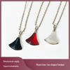 Trendy Dopamine Fan-Shaped Titanium Steel Necklace – Non-Fading, High-End Women's Gift