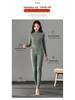 Women's High Waist Thermal Base Layer Pants & Top Set - Imitation Cashmere, Elastic, Plus Velvet Warmth for Autumn/Winter.