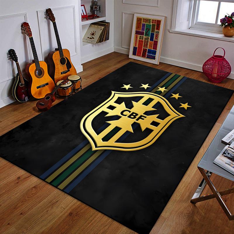Golden CBF Shield with Stars Design Patterned carpet a non slip rug suitable for all seasons and any setting, gift