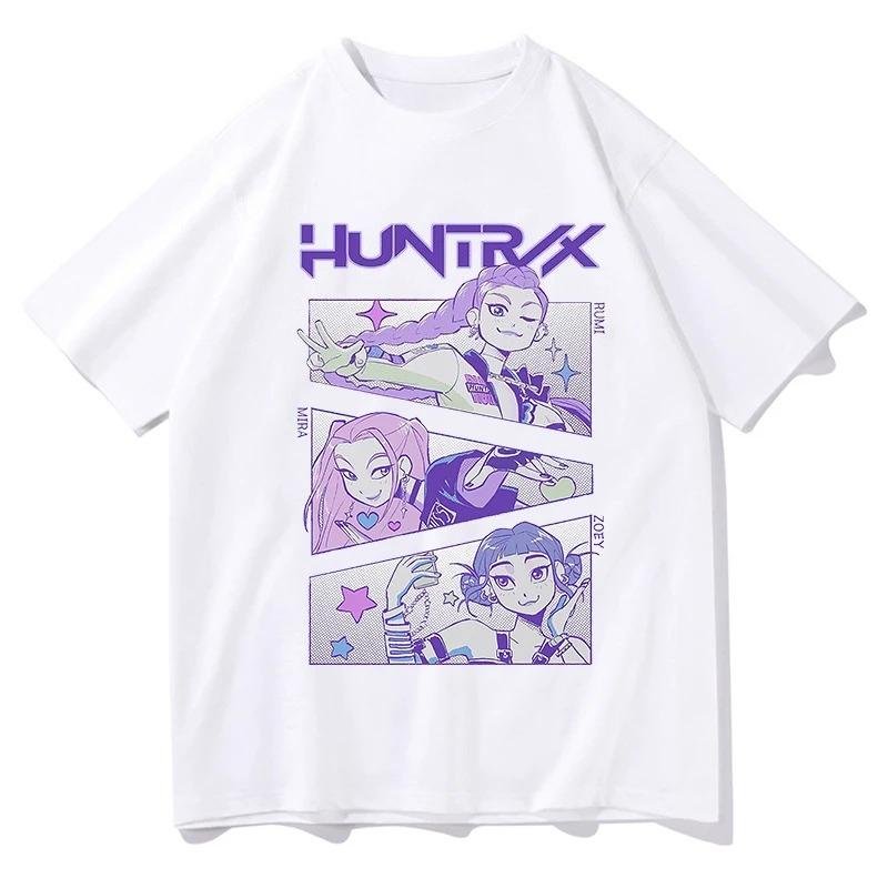 KPop Demon Hunters Huntrix Tees Summer Short Sleeve Tshirts Women Men Clothing Streetwear Unisex Graphic Print T-shirts