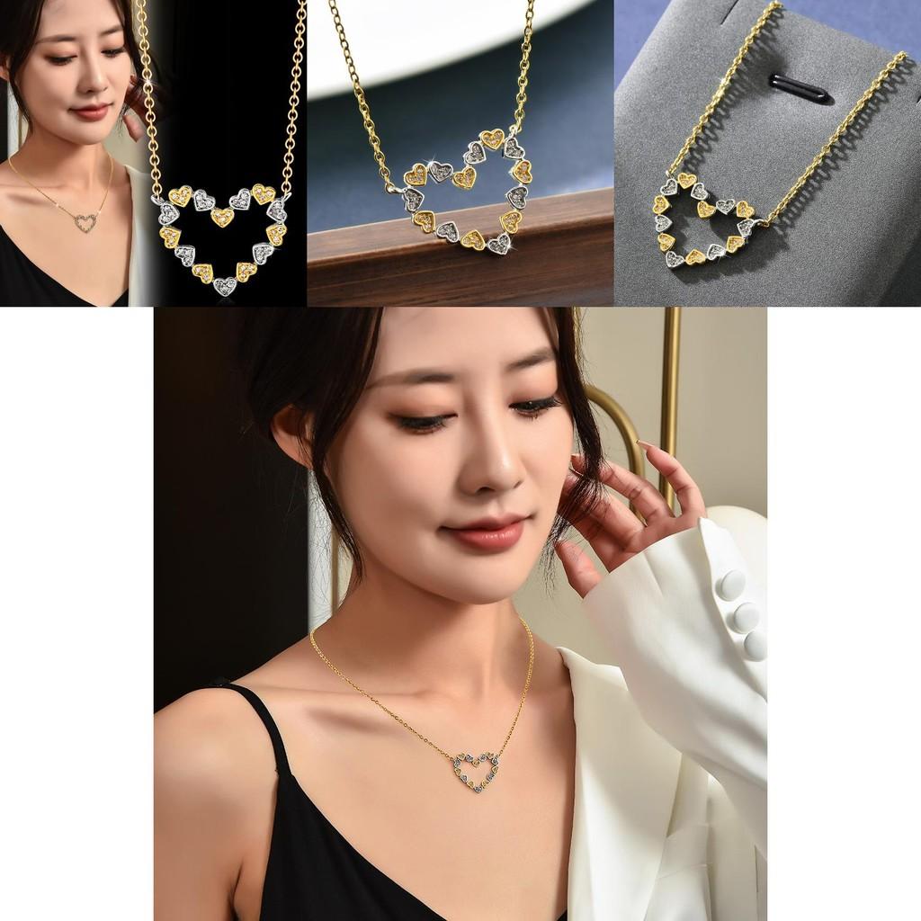 Sweetheart Two Tone Heart Necklace In Titanium Steel Perfect For Every Occasion