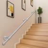 Moderne Handläufe für Treppen, Silber Metall Schmiedeeisen Handläufe Geländer 30-600cm Sicherheitsstützstange | Wandmontiertes Treppengeländer für Innen