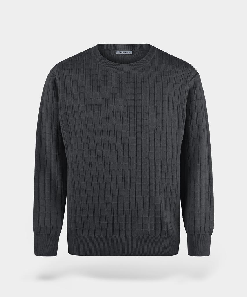 BIRBANTE Washable Cotton Square Round Knit - Dark Gray