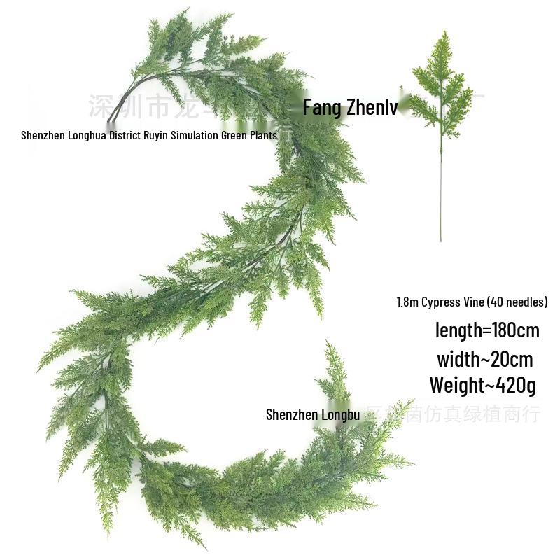 Artificial Norfolk Pine Wreath with Red Berries & Rattan Vines for Cross-Border Christmas Decoration