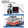 ZONESUN Digitale Multifunktions-Heißpresse Stempelwerkzeug 15x15cm für T-Shirts Mauspads Einlegesohlen Leder Pyrografie ZS-90ZY