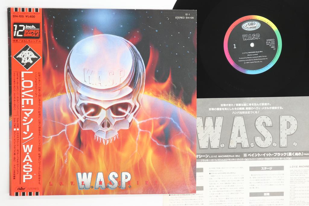 12inch Record WASP - Love Machine / Paint It Black S14105 CAPITOL 1984 Japan Obi Metal Used