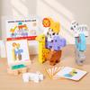 Stacking Layer Wooden Animal Stacking Block Montessori Educational Toys  Montessori Training