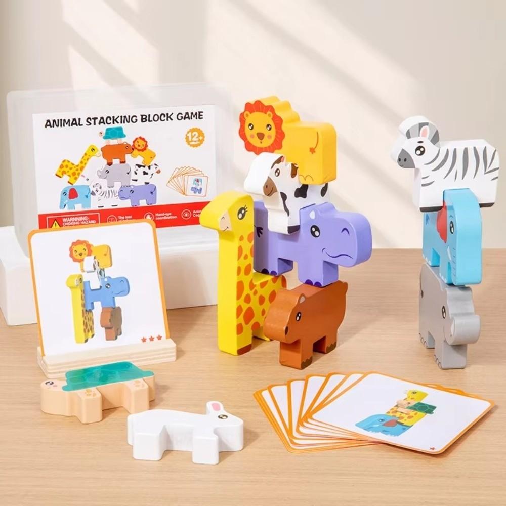 Stacking Layer Wooden Animal Stacking Block Montessori Educational Toys Montessori Training