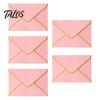 Western Style Envelopes 5Pcs with Gold Foil Trim, Offset Paper Invitation Handmade Cultural Creation Supplies for Wedding, Greeting Cards, Business