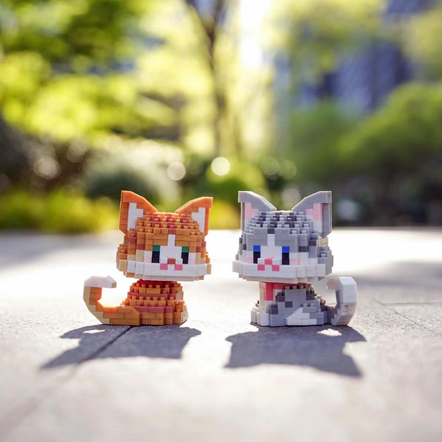 Non-Toxic Cartoon Toys Animals Micro Building Blocks Pet Cats Models Diamond Bricks Diy Educational Toys For Kids Gifts