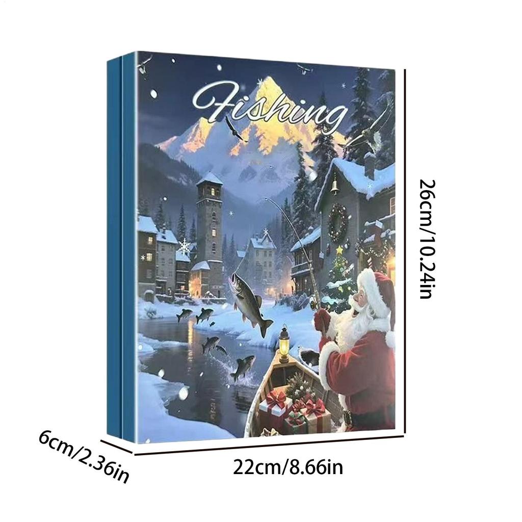 Christmas Countdown Calendar 24-Day 2025 Fish Bait Set Fishing Bait Christmas Countdown Calendar For Men Boys Husband Father