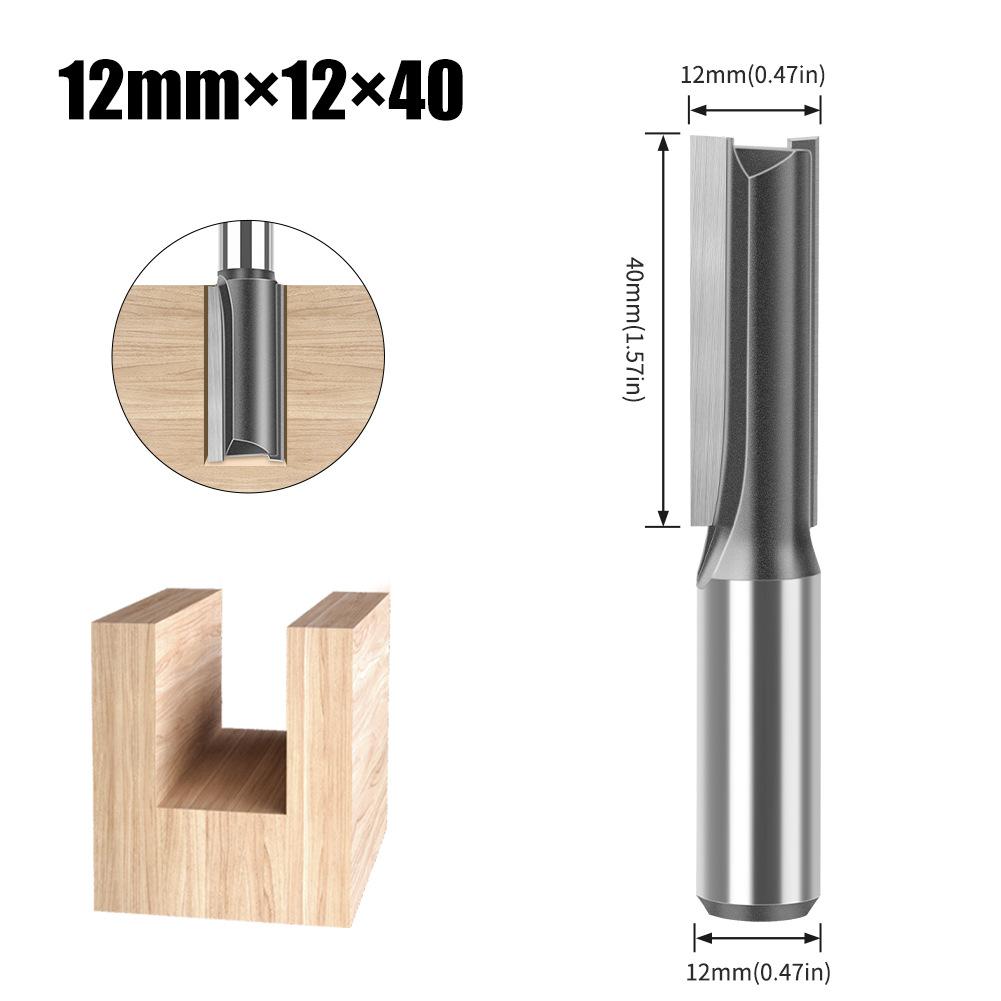 Woodworking Milling Cutter 12 Handle Extended Straight Blade Length 40Mm Slotted Straight Knife Slotted Cutter Slotted Milling Cutter Tools