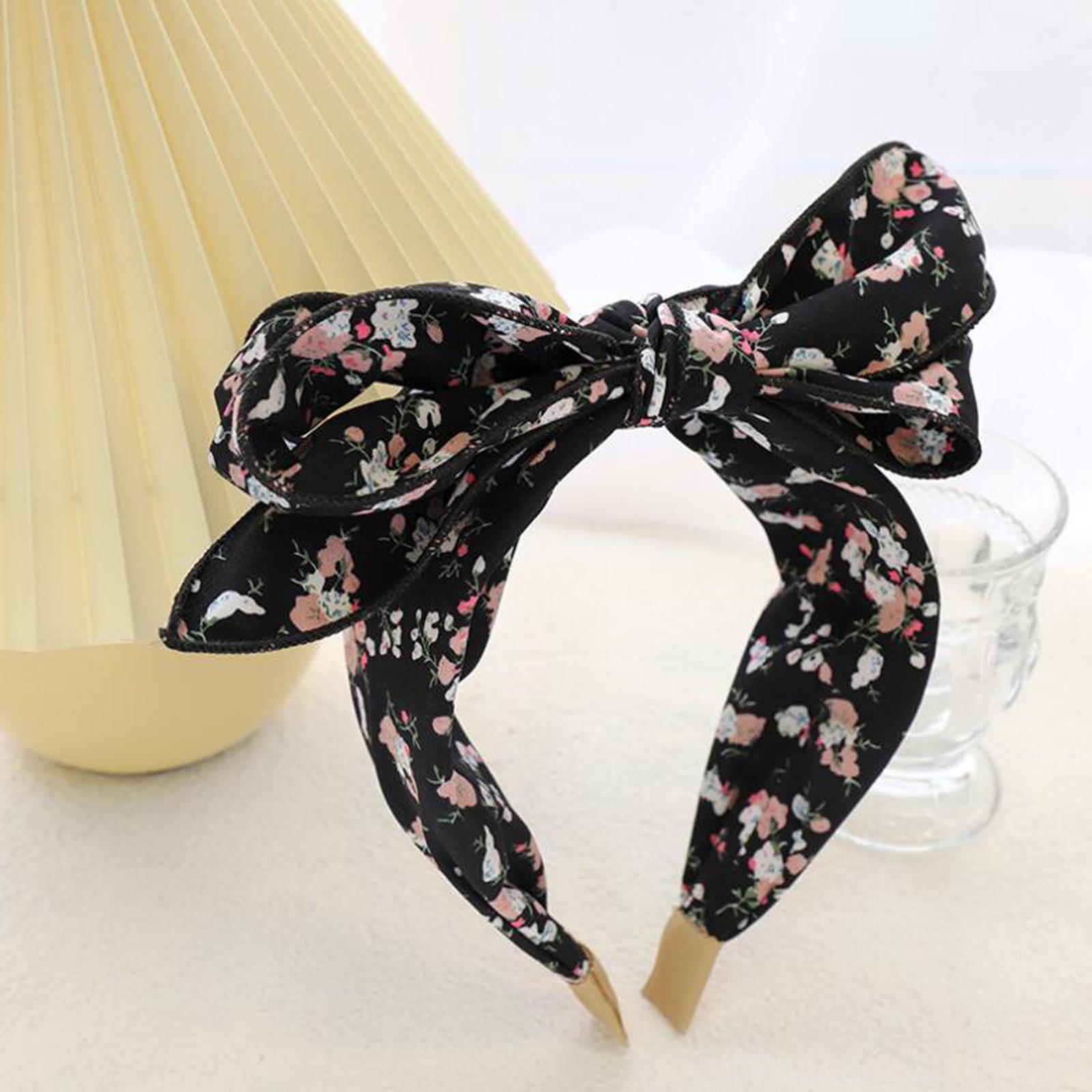 

Новая модная повязка на голову для женщин, свежий весенний головной убор, большой бант, повязка на голову в стиле бохо для взрослых, повседневные дорожные аксессуары для волос чёрный
