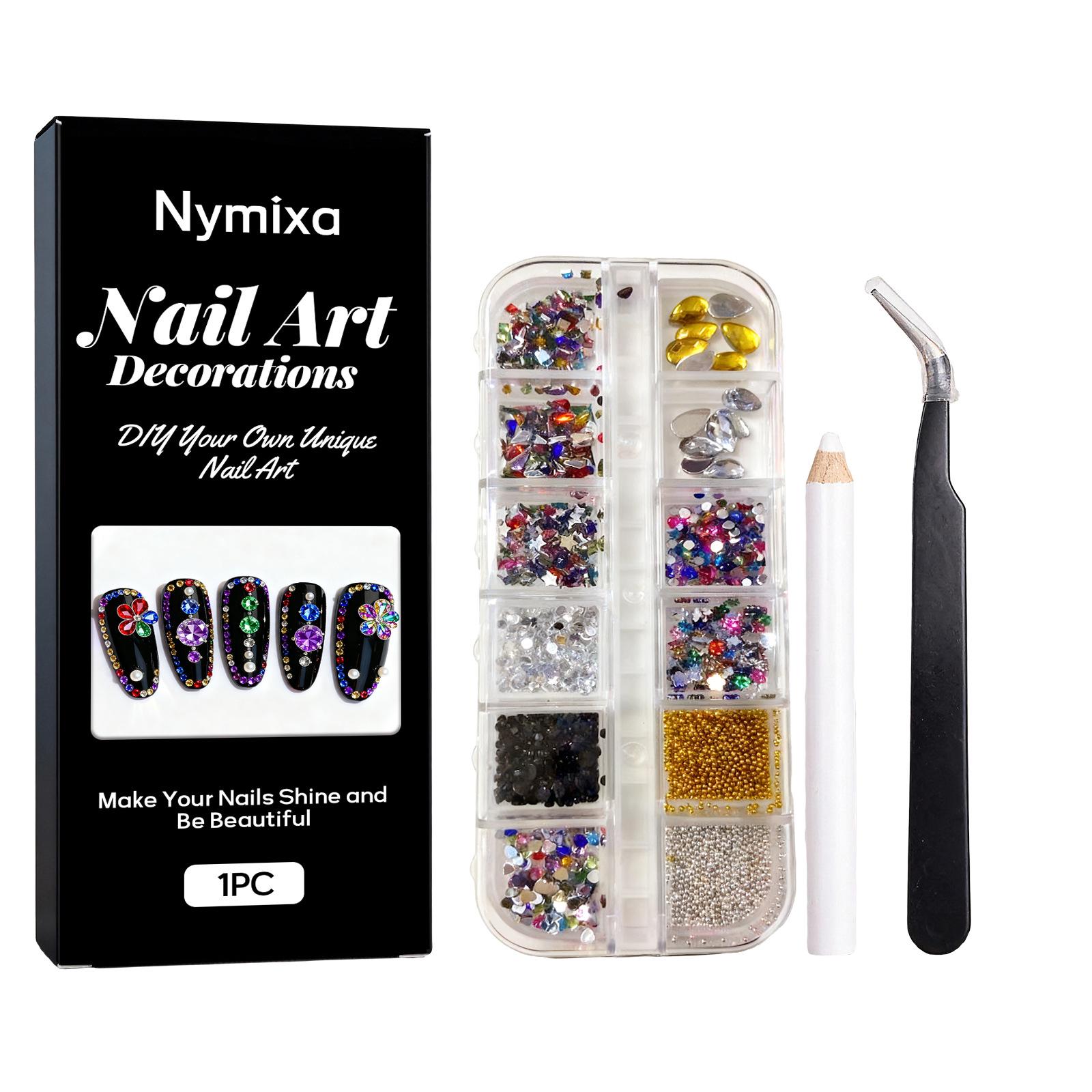 Nymixa Colorful Rhinestone & Pearl Nail Art Decoration Tools