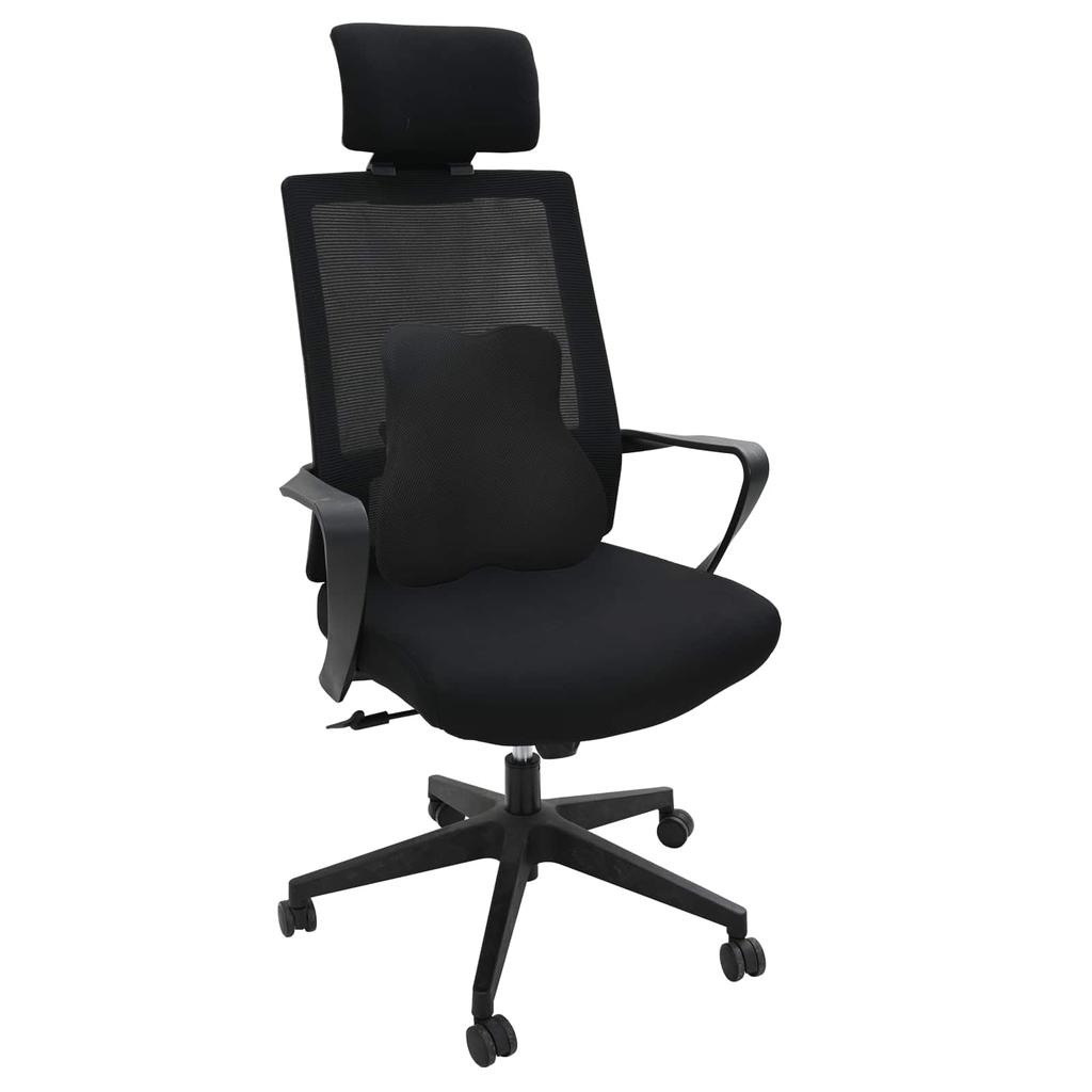 Back Cushion Black Memory Foam 40 x 40 x 11 cm