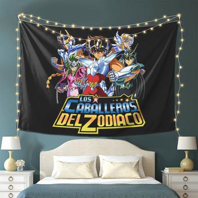 Knights Of The Zodiac Saint Seiya Tapestry Wall Hanging Aesthetic Home Decor Tapestries for Living Room Bedroom