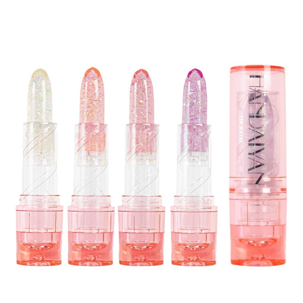 HANDAIYAN 4 Color Warm Lipstick Flash Anti-Cracking Long-lasting Moisturizing Lip Oil Hydrating Jelly Lip Balm
