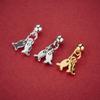 Sterling Silver Double Fish Tassel Charm - DIY Beading Pendant for Bracelets & Necklaces