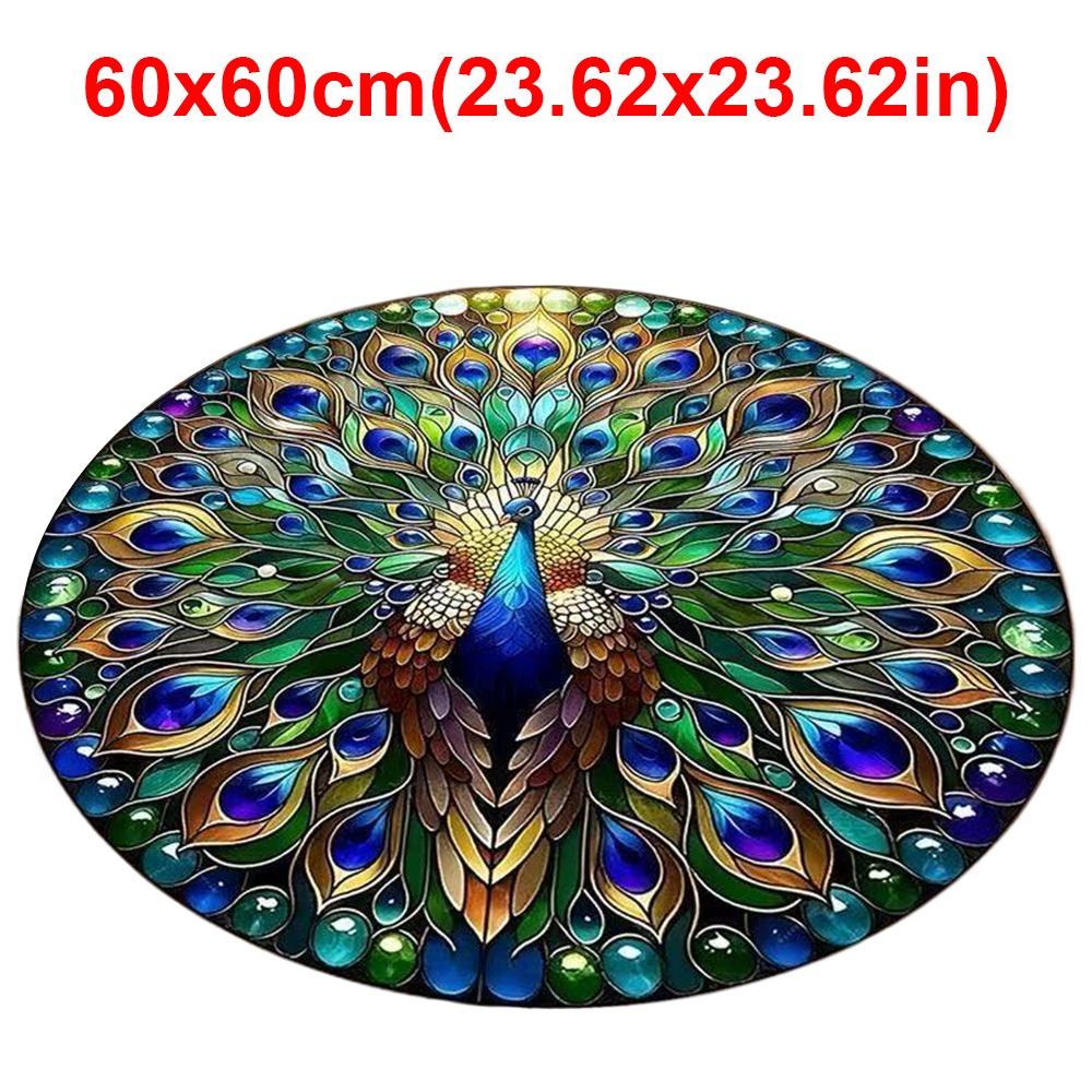Special-shaped Peacock Carpet Soft Bathroom Floor Mat for Living Room Tea Table Bedside