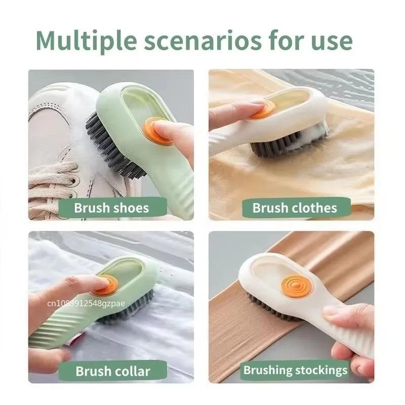 1/2Pc Cleaning Brush Soft-bristled Liquid Shoe Brush Long Handle Clothes Brush Multifunctional Shoe Cleaner Cleaning Accessories
