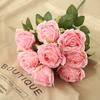 10 Heads Rose European Style Artificial Peonies Bride Bouquet Retro Romantic Wedding Decoration Living Room Home Event Layout