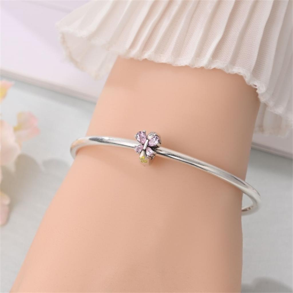 925 Silver Paw Prints Flowers Stars Moon Butterfly Safety Buckle Spacer Beads Fit Bracelets Necklace DIY Jewelry Gifts