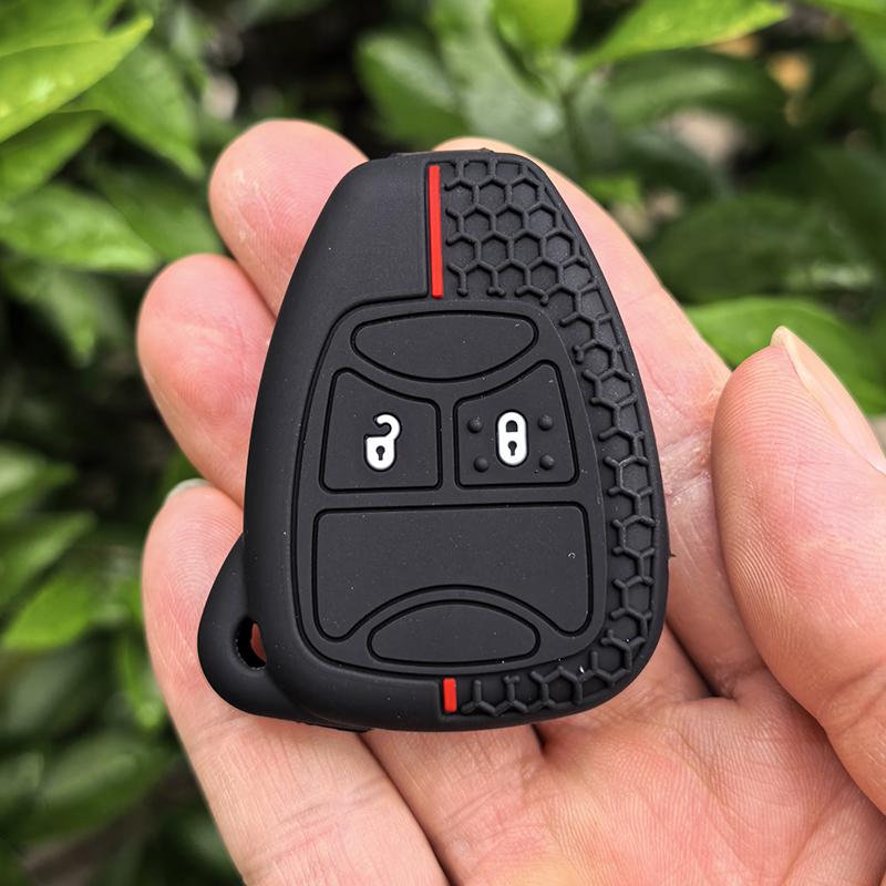 2/4 Button Silicone Car Remote Key Case Shell For Dodge For Jeep Commander Grand Cherokee Chrysler Aspen 300 Fob Key Accessories