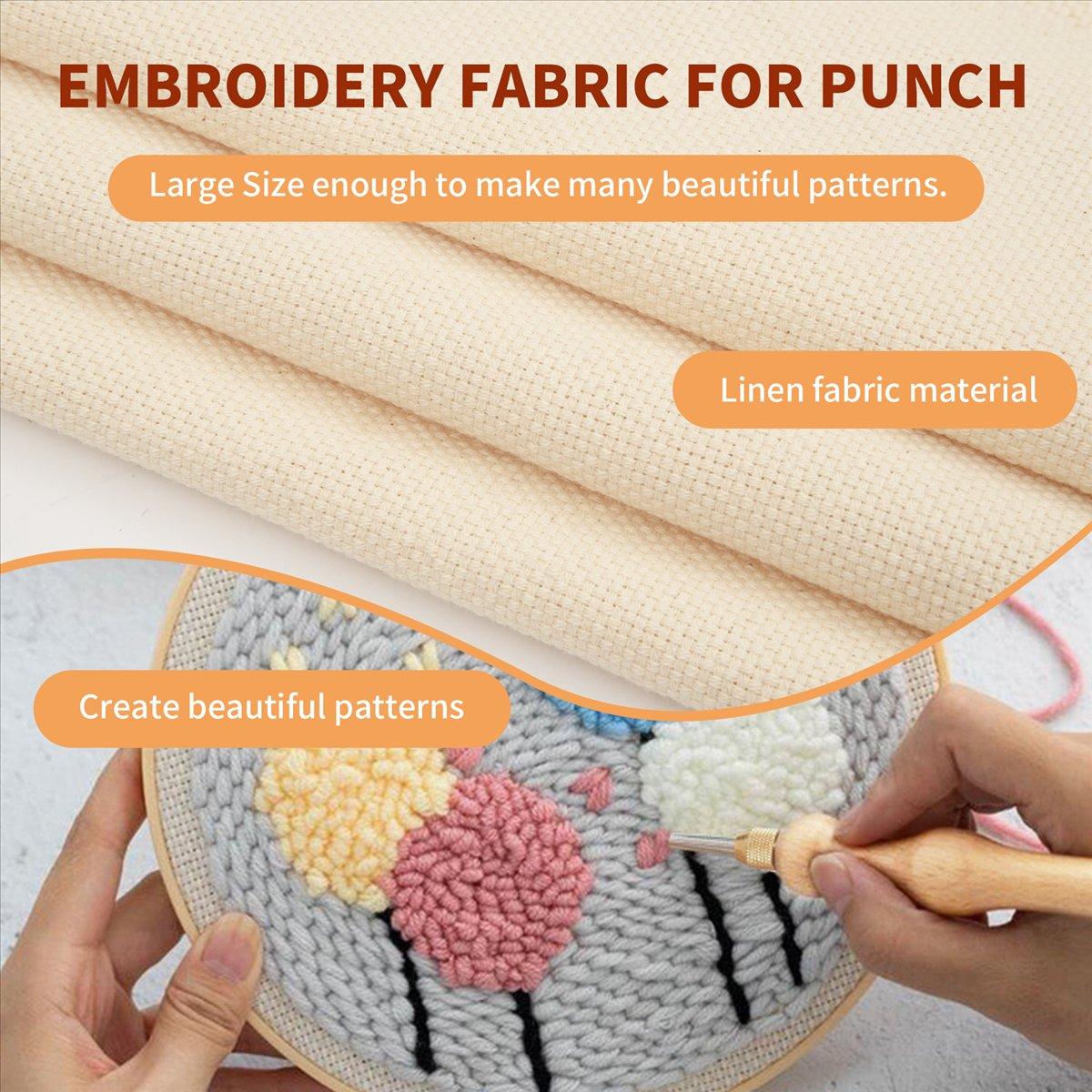 BHBL Punch Needle Cloth Fabric, Needlework Embroidery Fabric for Punch Needle and Rug-Punch, 26.4 x 19.6 Inch China Mainland