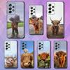 Süßes Kunst Hochlandrind Handy Für Samsung S22,S25,S24,S23,Ultra,FE,Plus,S21,S20,S10,S9,Lite,Weiches Silikon Schwarz