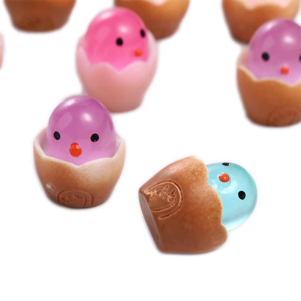 Dolls Figures Luminous Chicken Ornament Micro Landscaping Chicks Car Ornaments  Home Deco