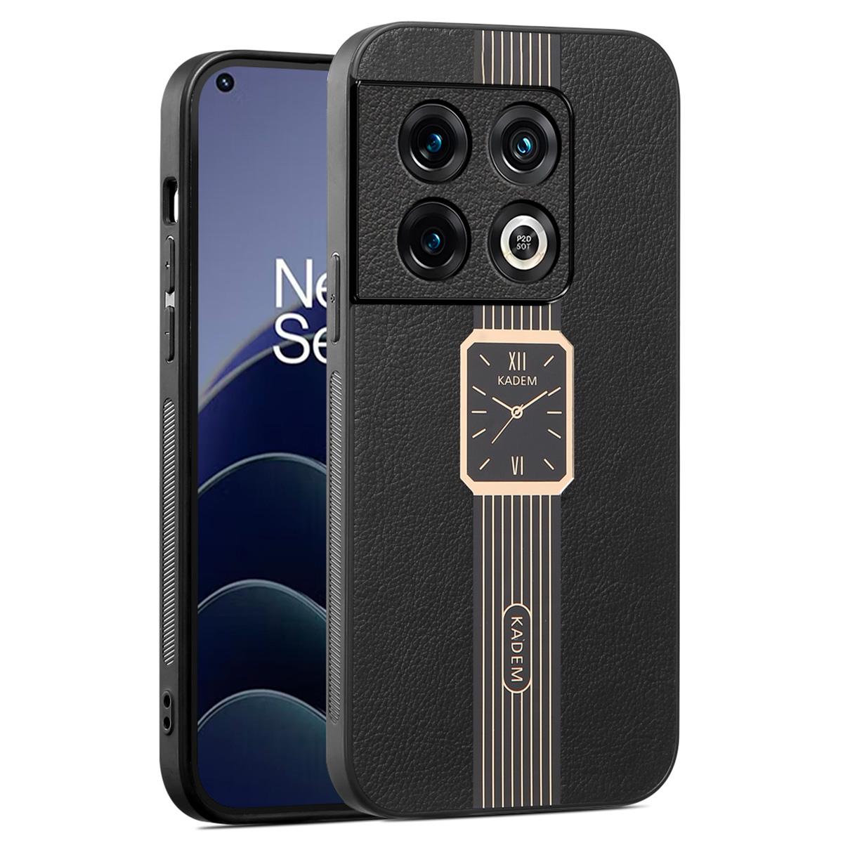 

KADEM Чохол для OnePlus 10 Pro 5G Шкіряне покриття TPU+Акрил Протиударний чохол для телефону Black