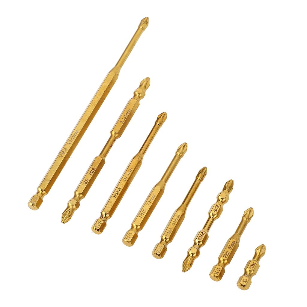 8 Pcs Magnetic Screwdriver Bit Set K5 Non Slip Anti Impact Long Short PH2 Screwdriver Bits